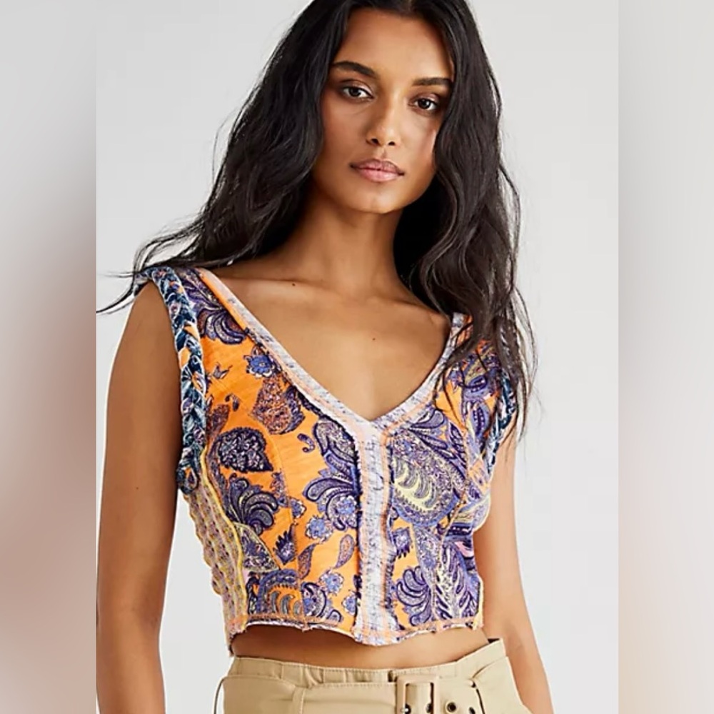 Free People Izabella Cropped Tank Top